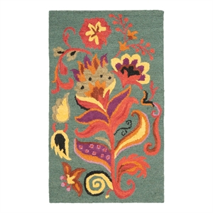 Safavieh Blossom 3'-0&quot x 5'-0&quot Wool Hand Hooked Rug in Blue / Multi-Color