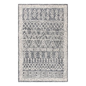 Safavieh Abstract 6'-0&quot x 9'-0&quot Wool Hand Tufted Rug in Ivory / Black