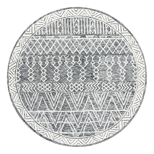 Safavieh Abstract 6'-0&quot x 6'-0&quot Wool Hand Tufted Rug in Ivory / Black