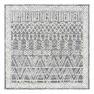 Safavieh Abstract 6'-0&quot x 6'-0&quot Wool Hand Tufted Rug in Ivory / Black