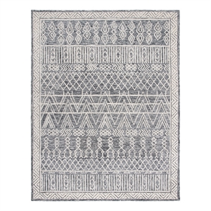 Safavieh Abstract 8'-0&quot x 10'-0&quot Wool Hand Tufted Rug in Ivory / Black