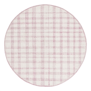 Safavieh Abstract 6'-0&quot x 6'-0&quot Wool Hand Tufted Rug in Ivory / Pink
