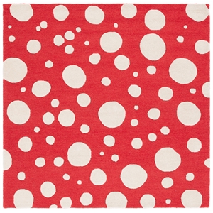 Safavieh Cambridge 6'-0&quot x 6'-0&quot Wool Hand Tufted Rug in Red / Ivory