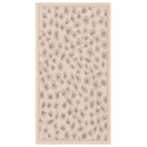 Safavieh Courtyard 2'-0&quot x 3'-7&quot Polyester Power Loomed Rug in Beige / Gold