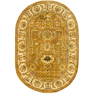 Safavieh Classic 4'-6&quot x 6'-6&quot Wool Hand Tufted Rug in Gold / Beige