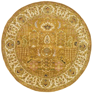 Safavieh Classic 6'-0&quot x 6'-0&quot Wool Hand Tufted Rug in Gold / Beige