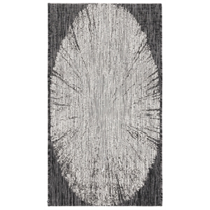 Safavieh Courtyard 2'-0&quot x 3'-7&quot Polyester Power Loomed Rug in Gray / Black