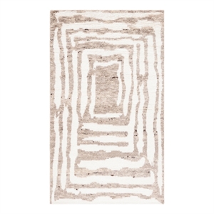 Safavieh Casablanca 4'-0&quot x 6'-0&quot Wool Hand Knotted Rug in Ivory / Light Brown