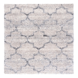 Safavieh Fontana Shag  800 6'-7&quot x 6'-7&quotPolypropylene PowerLoomedRuginGray/Ivory