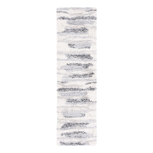 Safavieh Fontana Shag  800 2'-3&quot x 8'-0&quotPolypropylene PowerLoomedRuginGray/Ivory