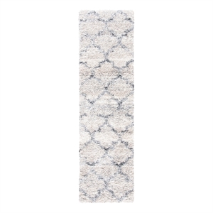 Safavieh Fontana Shag  800 2'-3&quot x12'-0&quotPolypropylenePowerLoomedRug inGray/Ivory