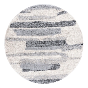 Safavieh Fontana Shag  800 4'-0&quot x 4'-0&quot PolypropylenePowerLoomedRuginGray/Ivory