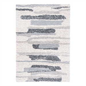 Safavieh Fontana Shag  800 5'-3&quot x 7'-6&quot PolypropylenePowerLoomedRuginGray/Ivory