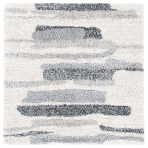 Safavieh Fontana Shag  800 6'-7&quot x 6'-7&quot PolypropylenePowerLoomedRuginGray/Ivory