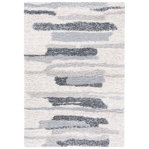 Safavieh Fontana Shag  800 8'-0&quot x 10'-0&quotPolypropylenePowerLoomedRuginGray/Ivory