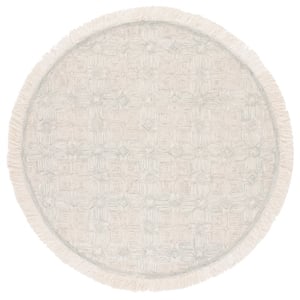 Safavieh Ikat 6'-0&quot x 6'-0&quot Wool Hand Tufted Rug in Ivory / Light Blue
