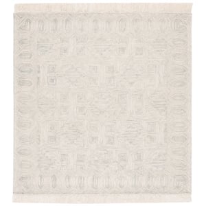 Safavieh Ikat 6'-0&quot x 6'-0&quot Wool Hand Tufted Rug in Ivory / Light Blue