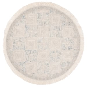 Safavieh Ikat 6'-0&quot x 6'-0&quot Wool Hand Tufted Rug in Ivory / Gray