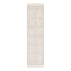 Safavieh Ikat 2'-3&quot x 8'-0&quot Wool Hand Tufted Rug in Ivory / Light Blue