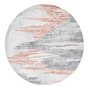 Safavieh Invista 6'-7&quot x 6'-7&quot Polyester Power Loomed Rug in Light Gray / Rust