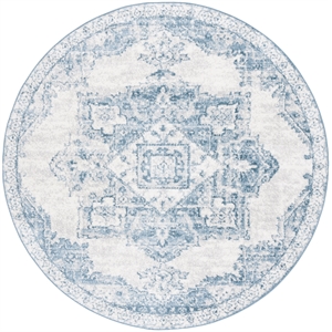 Safavieh Layla 6'-7&quot x 6'-7&quot Polypropylene Power Loomed Rug in Ivory /Gray /Blue