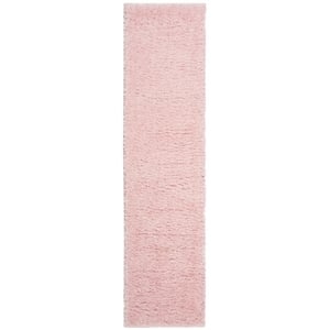 Safavieh Madrid Shag 200 2'-0&quot x 10'-0&quot Polyester Power Loomed Rug in Blush