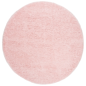 Safavieh Madrid Shag 200 3'-0&quot x 3'-0&quot Polyester Power Loomed Rug in Blush