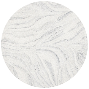 Safavieh Metro 4'-0&quot x 4'-0&quot Wool and Cotton Hand Tufted Rug in Ivory / Silver
