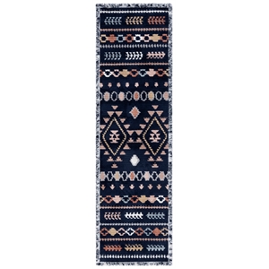 Safavieh Marrakesh 2'-2&quot x 8'-0&quot Polyester Power Loomed Rug in Navy /Multi-Color