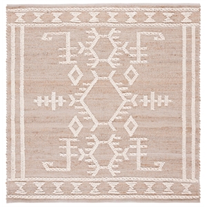 Safavieh Natural Fiber 6'-0&quot x 6'-0&quot Jute Flat weave Rug in Natural / Ivory