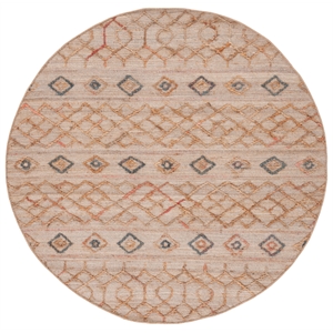 Safavieh Natural Fiber 6'-0&quot x 6'-0&quot Jute Hand Loomed Rug in Natural / Rust