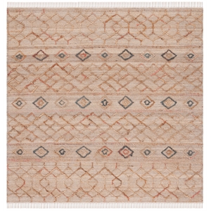 Safavieh Natural Fiber 6'-0&quot x 6'-0&quot Jute Hand Loomed Rug in Natural / Rust