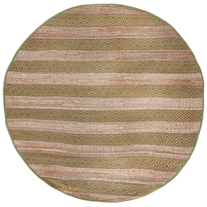 Safavieh Natural Fiber 7'-0&quot x 7'-0&quot Jute Flat Weave Rug in Green / Natural