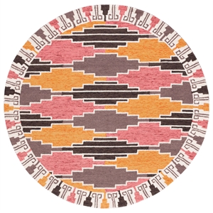 Safavieh Rodeo Drive 6'-0&quot x 6'-0&quot Wool Hand Tufted Rug in Black / Rust