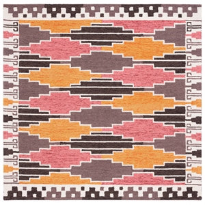 Safavieh Rodeo Drive 6'-0&quot x 6'-0&quot Wool Hand Tufted Rug in Black / Rust