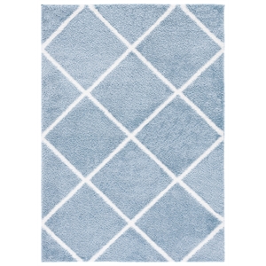 Safavieh Tahoe Shag 4'-0&quot x 6'-0&quot Jute Power Loomed Rug in Blue / White