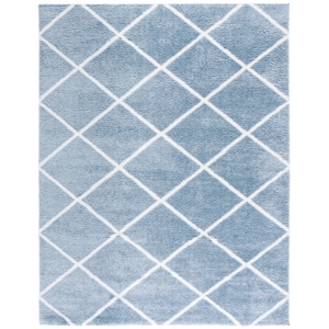 Safavieh Tahoe Shag 6'-7&quot x 8'-7&quot Jute Power Loomed Rug in Blue / White