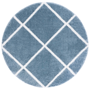 Safavieh Tahoe Shag 6'-7&quot x 6'-7&quot Jute Power Loomed Rug in Blue / White