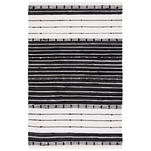 Safavieh Striped Kilim 8'-0&quot x 10'-0&quot Cotton Flat Weave Rug in Black / Ivory