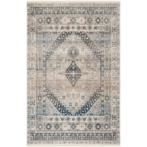 Safavieh Vintage 9'-0&quot x 11'-7&quot Polyester Power Loomed Rug in Gray /Blue