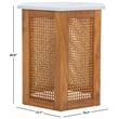 Safavieh Danez Hexagon Wood Cane Accent Table in White / Natural