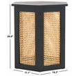 Safavieh Danez Hexagon Wood Cane Accent Table in Black / Natural