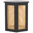 Safavieh Danez Hexagon Wood Cane Accent Table in Black / Natural