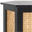 Safavieh Danez Hexagon Wood Cane Accent Table in Black / Natural