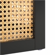 Safavieh Danez Hexagon Wood Cane Accent Table in Black / Natural