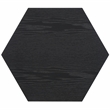 Safavieh Danez Hexagon Wood Cane Accent Table in Black / Natural