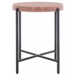 Safavieh Azula Iron and Stone Top Accent Table in Rust / Black