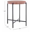 Safavieh Azula Iron and Stone Top Accent Table in Rust / Black
