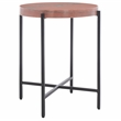Safavieh Azula Iron and Stone Top Accent Table in Rust / Black