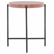 Safavieh Azula Iron and Stone Top Accent Table in Rust / Black